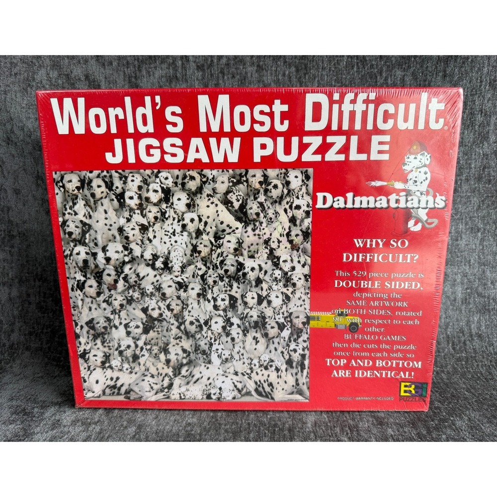 World's Most Difficult Jigsaw‎ Puzzle Dalmatians 529 Pc Double Sided Buffalo New